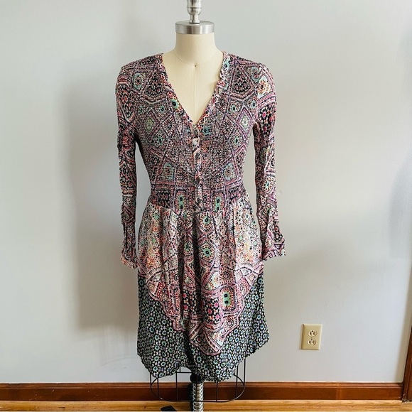 Anthropologie Maeve Tiled Amethyst Dress- Size Medium- Multicolored - Picture 4 of 9